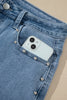 Dusk Blue Side Seam Rivet Detail Ankle Length Casual Jeans