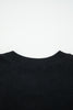 Dark Brown Color Block Knit Striped Sleeve Detail Casual Sweater