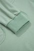 Smoke Green Raw Edge Flower Patch Drop Shoulder Casual Top