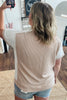 Parchment Twist Rib Colorblock Hi Low Plus Size Short Sleeve Top