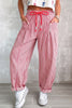 Black Stripe Drawstring Casual Loose Pants