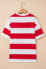 Racing Red Striped Color Block Oversize Tunic Tee