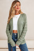 Green Bay Scalloped Edge Eyelet Knit Batwing Sleeve Cardigan