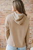 Casual Thermal Textured Lace Drawstring Baggy Hoodie