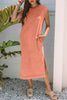 Carrot Mineral Wash Pocketed T-shirt Long Dress