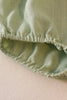 Green strap ruffle linen girl bubble