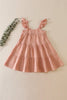 Pink tiered ruffle linen dress