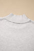 Gray High Neck Polka Dot Slogan Printed Baggy Sweatshirt