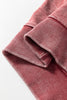 Mineral Red saved by grace Letter Embroidery Mineral Wash Loose Sweatshirt