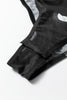 Black Vintage Polka Dot Print Mesh Long Sleeve Bodysuit