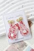 Fiery Red Clear Easter Bunny Bowknot Studded Earrings