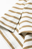 Khaki Stripe Leopard Patchwork Round Neck Loose T Shirt