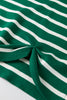 Green Stripe Crew Neck Sleeveless Sweater Vest