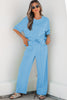 Sky Blue Drop Shoulder Boxy Tee and Barrel Pants Set
