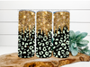 Gold Glitter & White Leopard Stainless Steel Tumbler