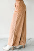 Khaki Polka Dot Print Drawstring Wide Leg Pants