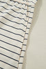 Beige Stripe Drawstring Tunic Tank Mini Dress with Pockets