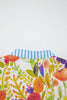 Rose Bright Floral Print Ricrac Trim Striped Patchwork V Neck Dress