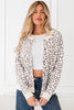 Orange Leopard Drop Shoulder Chunky Knitted Cardigan Sweater