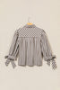 Brown Plaid Knot Half Sleeve Button Down Shirt