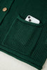 Blackish Green Plus Size Golden Accent Buttons Short Sweater Cardigan