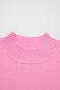 Pink Valentine Heart Graphic Cropped Short Sleeve Sweater