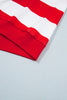 Red Stripe holly jolly Letter Embroidered Pullover Sweatshirt