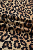 Brown Wild Leopard Print Contrast Striped Frilled Trim Chic Shirt