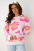 Sachet Pink Playful Leopard Print Drop Shoulder Baggy Sweater