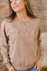 High-rise saved by grace Letter Embroidery Mineral Wash Loose Sweatshirt