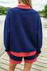 Racing Red Polka Dot Trim Baggy Pullover 2pcs Short Set
