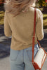 Straw Yellow Brushed Knit Casual Fitted Sweater