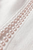 White Pearl Embellished Open Front Elegant Cardigan