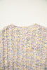 Multicolour Cozy Cable Knit Round Neck Long Sleeve Confetti Sweater