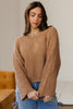 White Hollowed Detail Wide Sleeve Loose Pullover Sweater