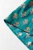Green Contrast Trim V Neck Short Sleeve Floral Dress