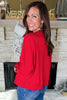 Fiery Red Merry Script Holiday Christmas Graphic Sweatshirt