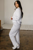 Bright Pink Polo Collar V Neck Pullover and Drawstring Sweatpants Set