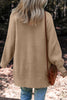 White Fuzzy Buttoned Front Midi Solid Cardigan
