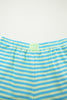 Pink Stripe Color Block Detail Long Sleeve Pullover Elastic Waist Pull On Shorts 2pcs Set
