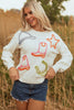 White Tinsel Western Boots Horseshoe Star Knit Crew Neck Sweater