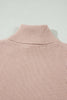 Light French Beige Sleeveless High Neck Knit Split Hem Shift Silhouette Wool Sweater Vest