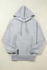 Black Fleece Lined Kangaroo Pocket Drawstring Chunky Hoodie