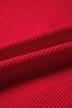 Fiery Red Bow Embroidered Graphic Ribbed Sweater Top