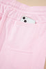 Light Pink Drawstring Waist Patchwork Solid Color Jogger Pants