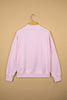 Pink Stay Salty Embroidered Long Sleeve Stand Neck Shift Pullover Sweatshirt