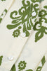 Apricot Floral Print Tie V Neck Button Down Puffy Half Sleeve Shirt