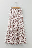Beige Drawstring Leopard Print Patch Pocket Loose Pants