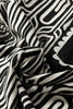 Black Geometric Print Contrast Scallop Color Block Patchwork Short Sleeve Blouse