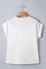White Floral Patchwork Short Sleeve Viscose Blend Blouse